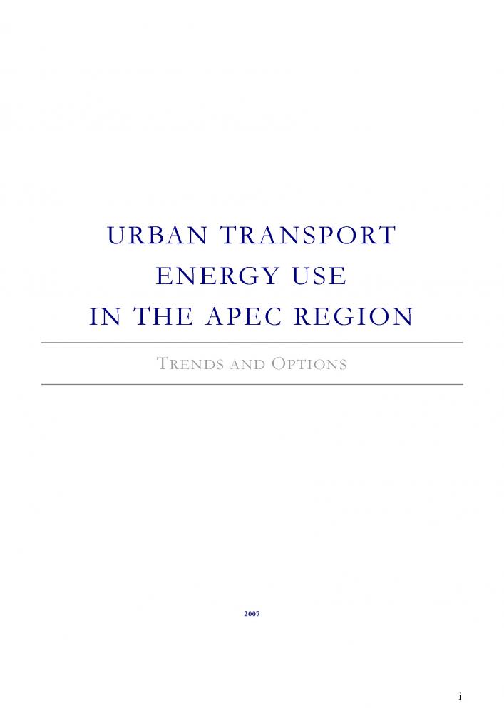 Urban Transport Energy Use in the APEC Region (2007)
