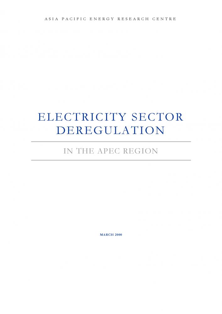 Electricity Sector Deregulation in the APEC Region (2000)