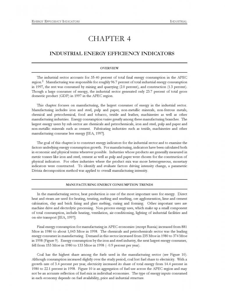 Energy Efficiency Indicators: A Study of Energy Efficiency Indicators in APEC Economies Part 2 (2001)