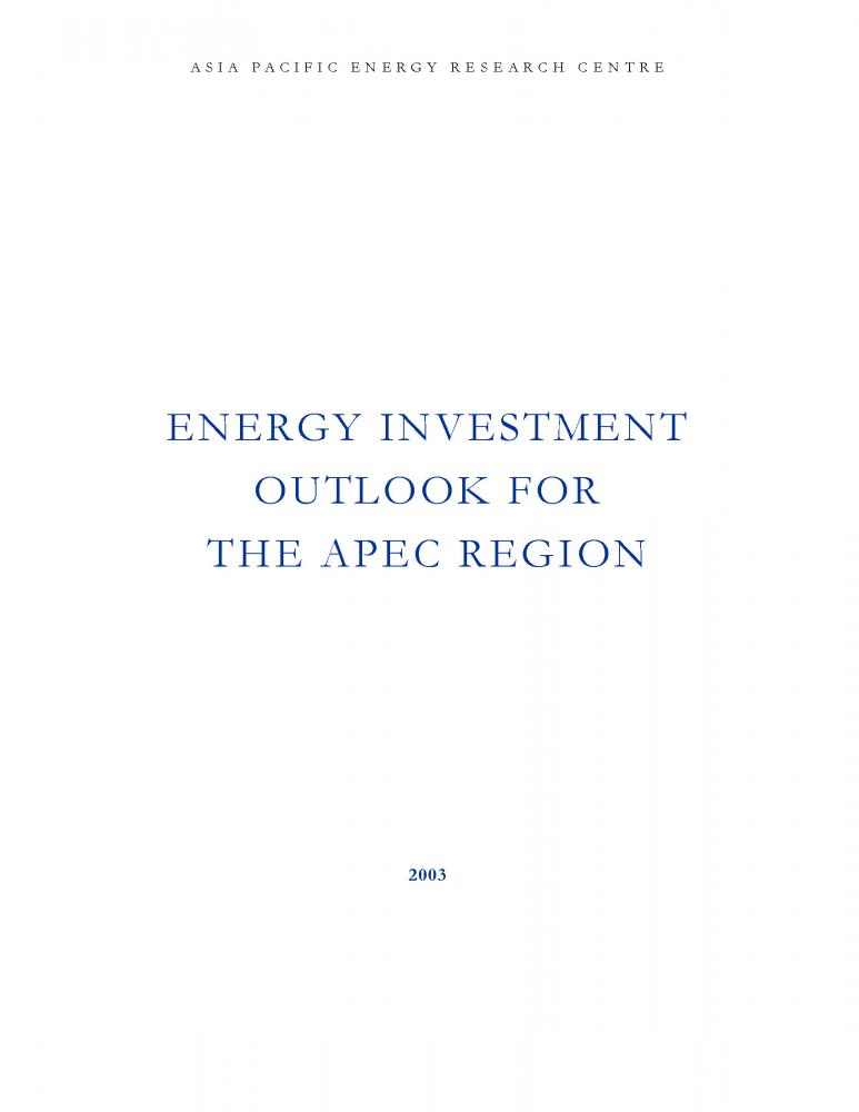 Energy Investment Outlook for the APEC Region (2003)